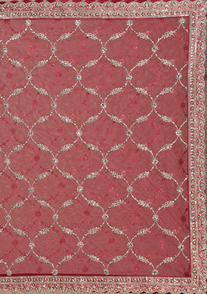 Maroon Cording Brocade Readymade Lehenga-koskii