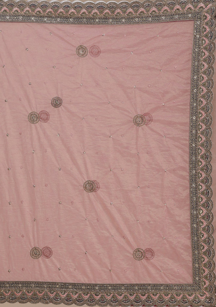 Pink Cording Net Readymade Lehenga-koskii