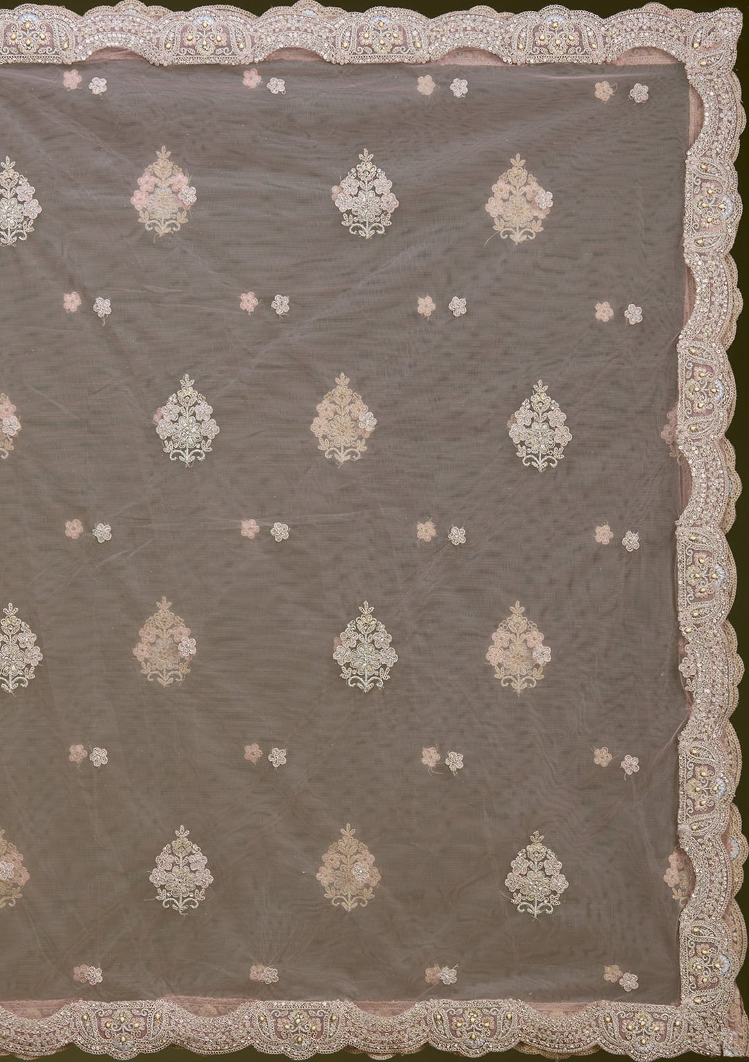 Light Lavender Cording Net Readymade Lehenga