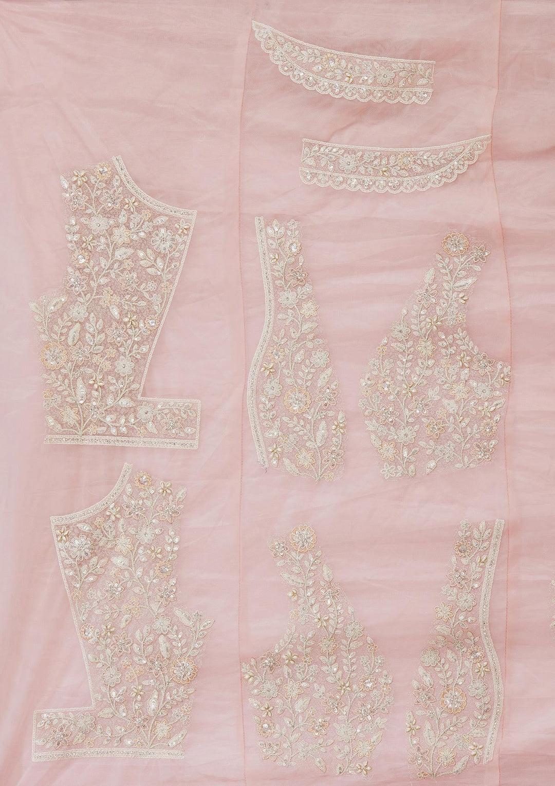 Pink Sequins Net Readymade Lehenga
