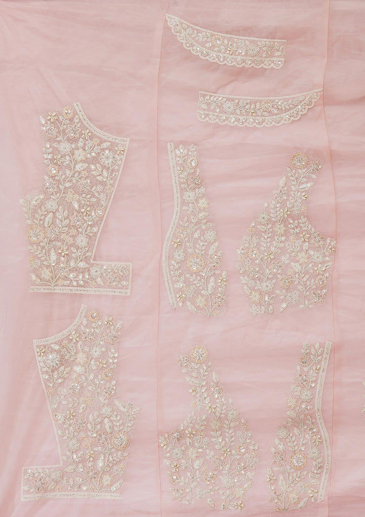 Pink Sequins Net Readymade Lehenga