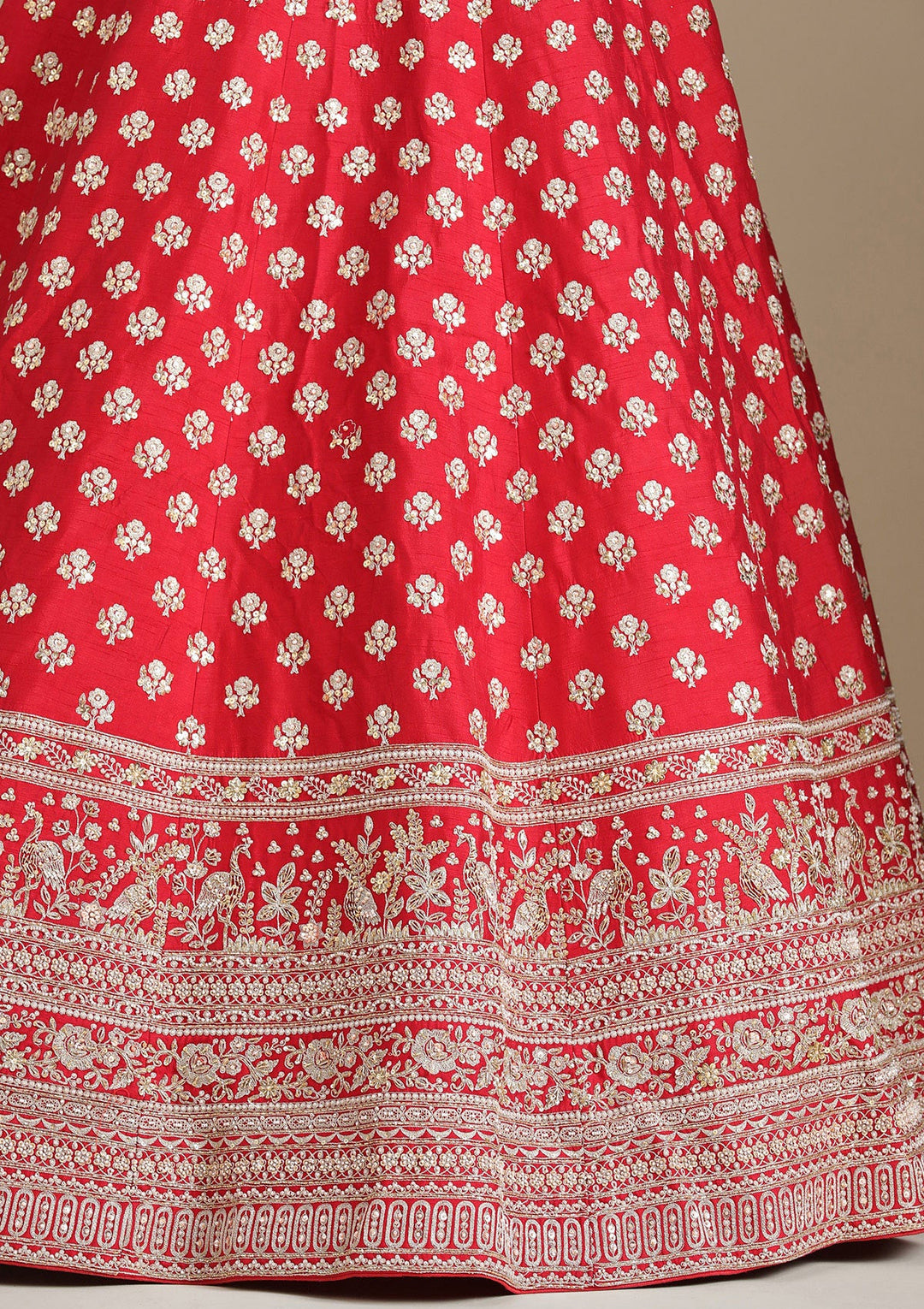 Maroon Zardozi (Gold) Raw Silk Readymade Lehenga-koskii