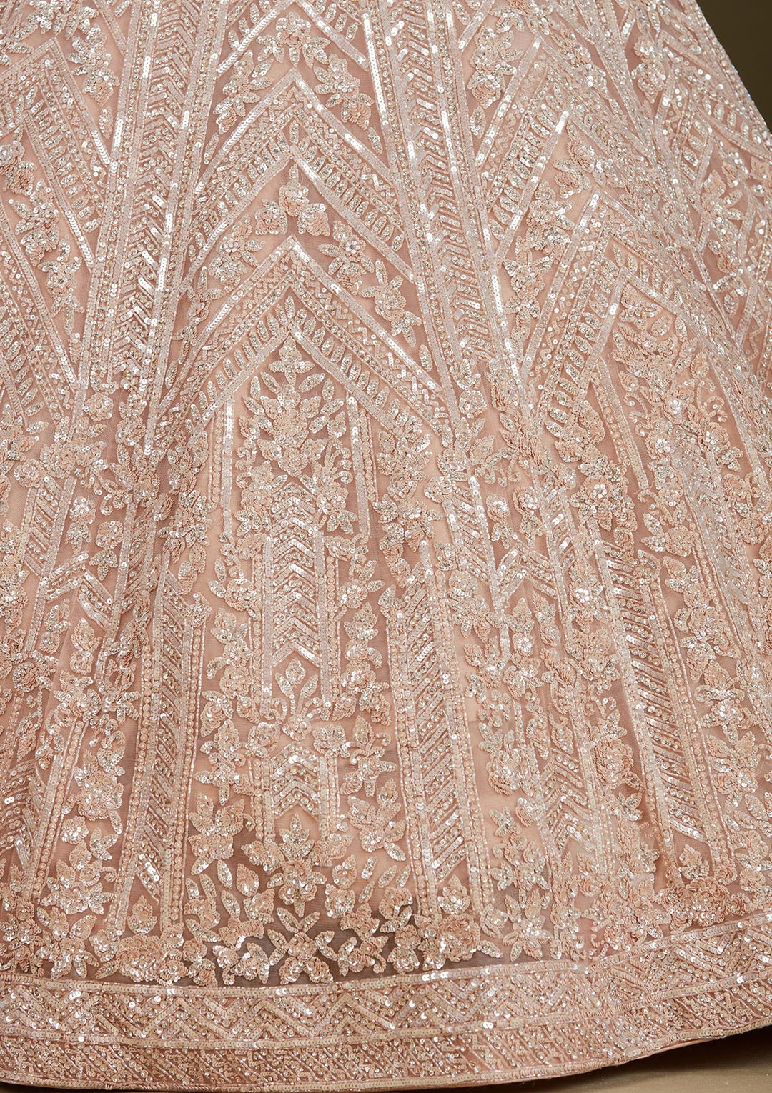 Gold Sequins Net Readymade Lehenga