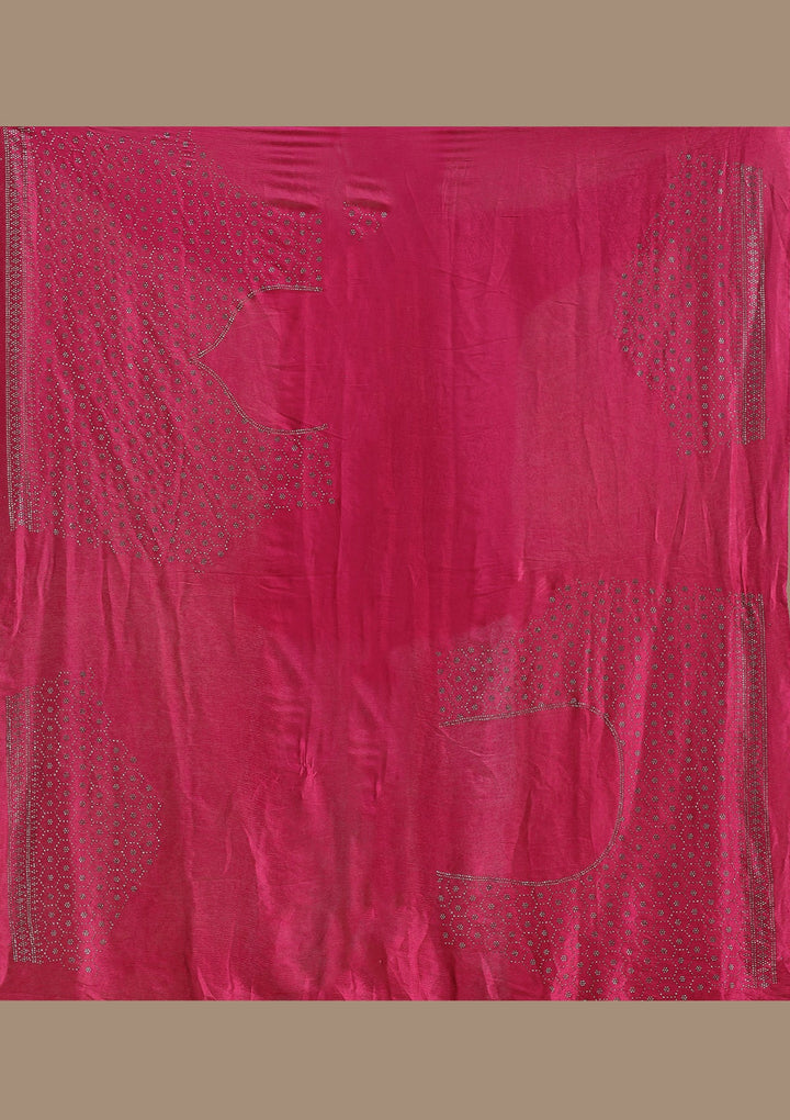 Rani Pink Sequins Semi Crepe Semi-Stitched Lehenga