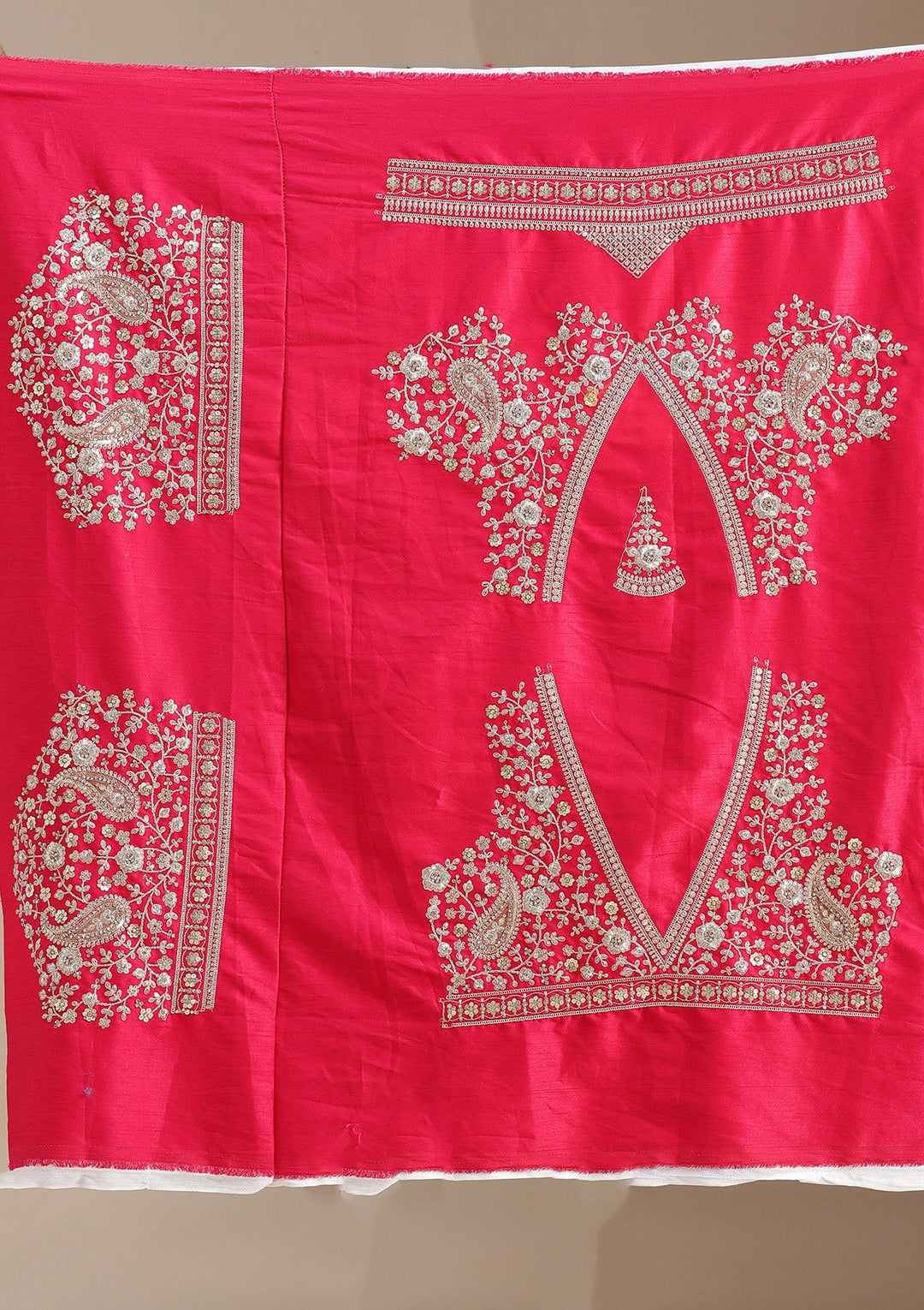 Rani Pink Cording Raw Silk Readymade Lehenga-koskii