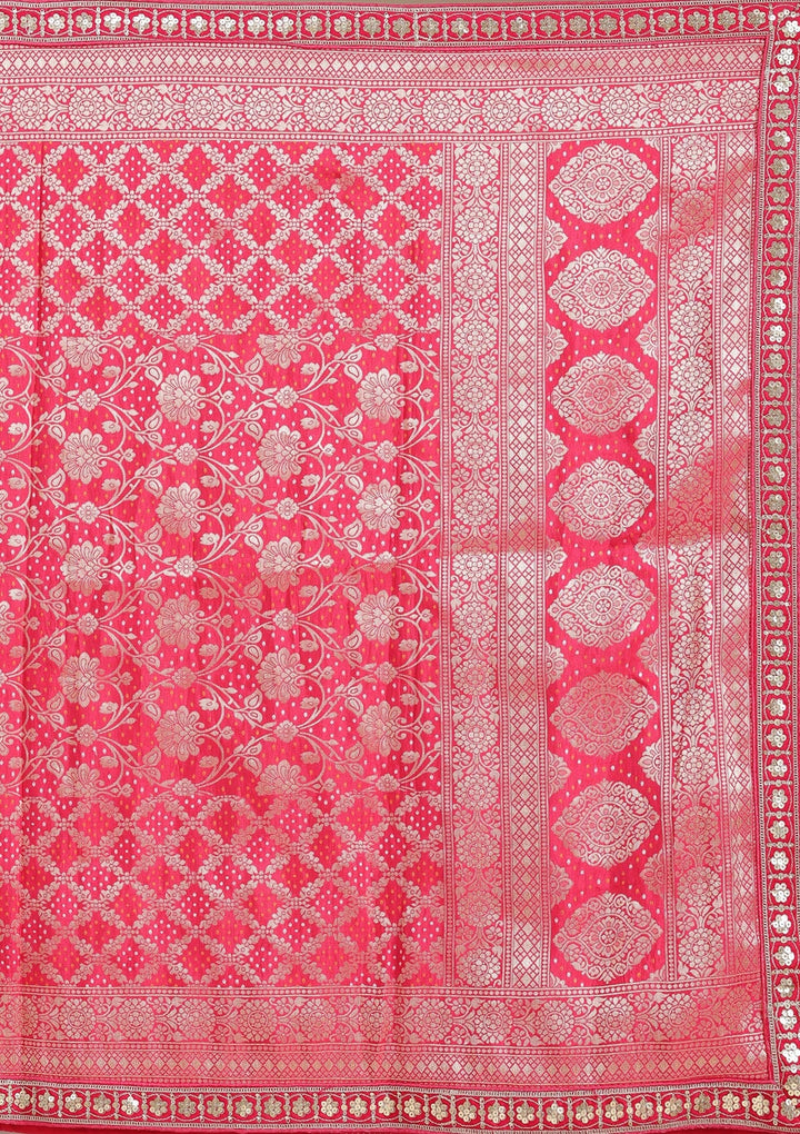 Red Cording Raw Silk Readymade Lehenga-koskii