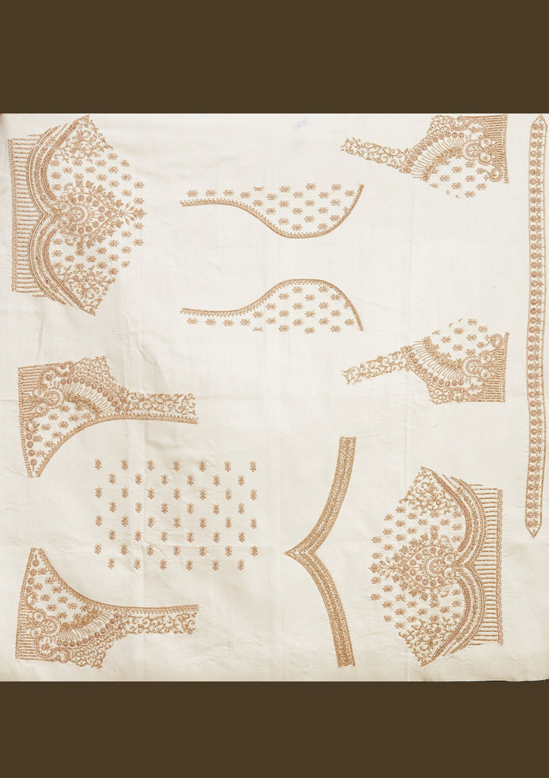 Off White Zardozi (Gold) Raw Silk Readymade Lehenga