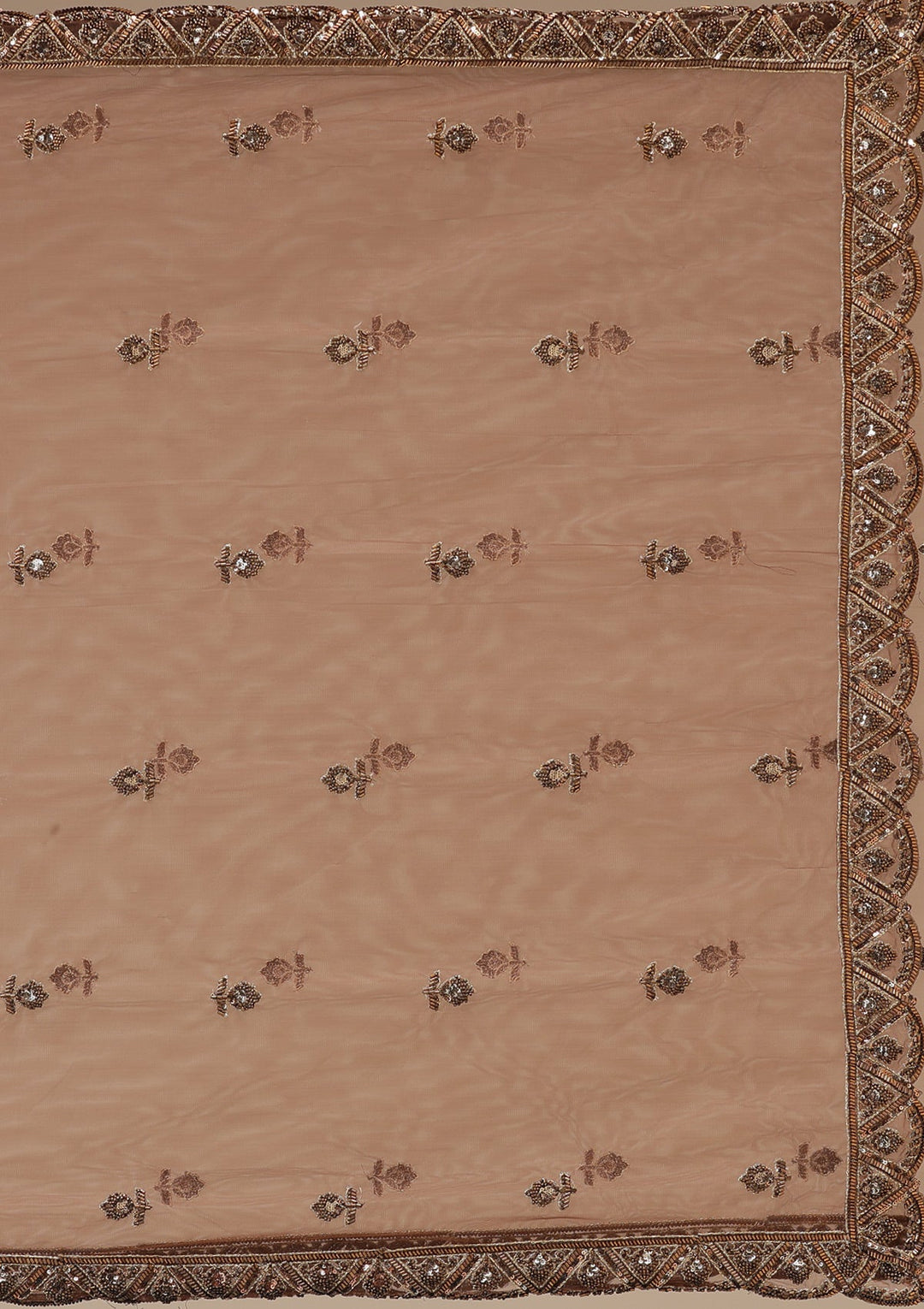 Copper Cutdana Net Readymade Lehenga-koskii