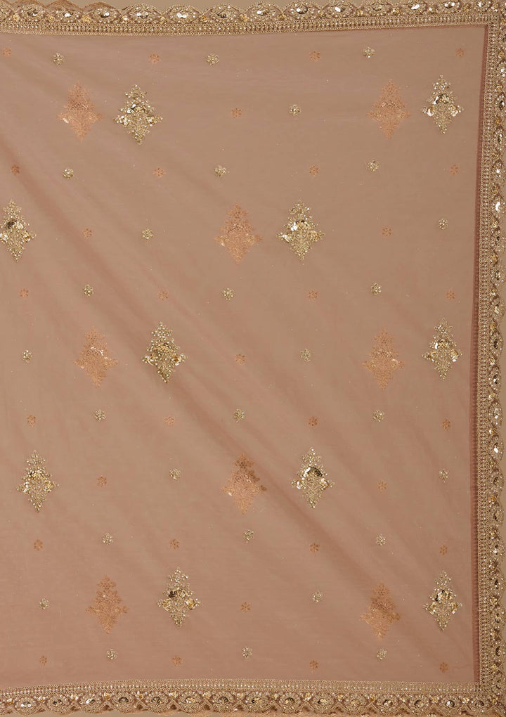 Onion Pink Cording Net Readymade Lehenga-koskii