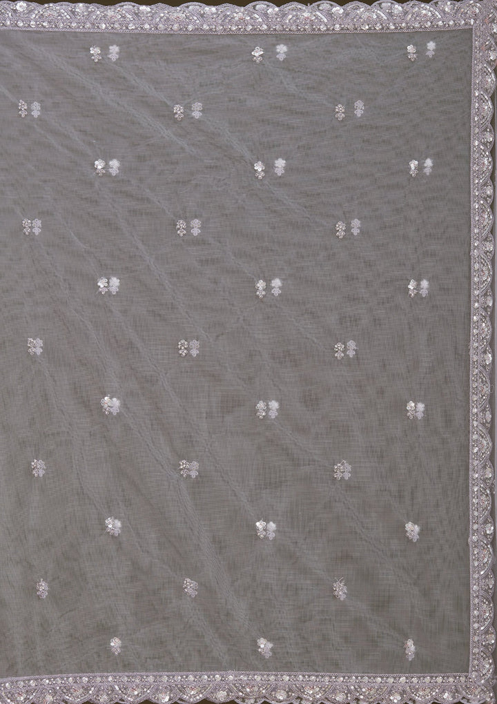 Light Lavender Sequins Net Readymade Lehenga