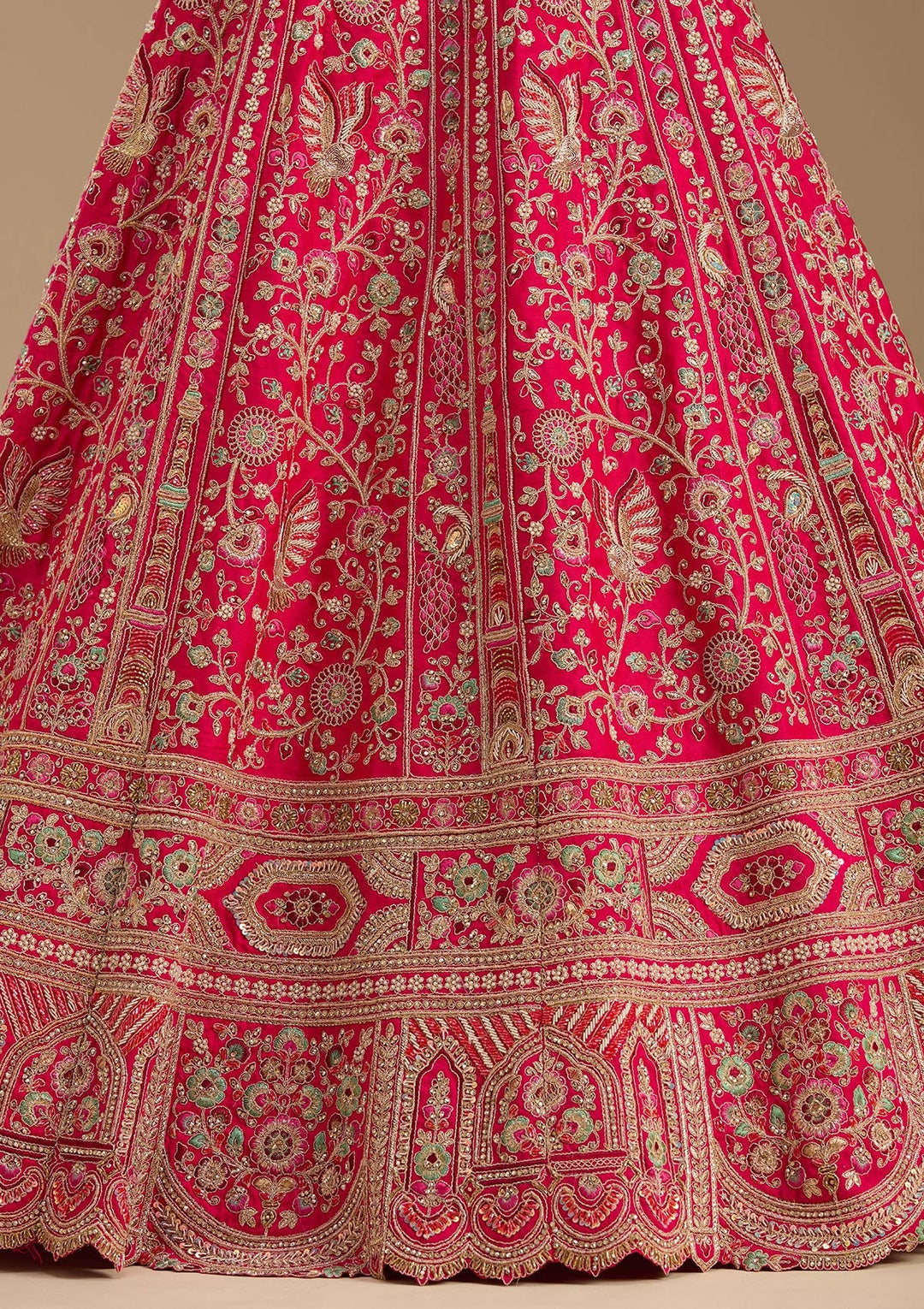 Rani Pink Cording Raw Silk Readymade Lehenga-koskii
