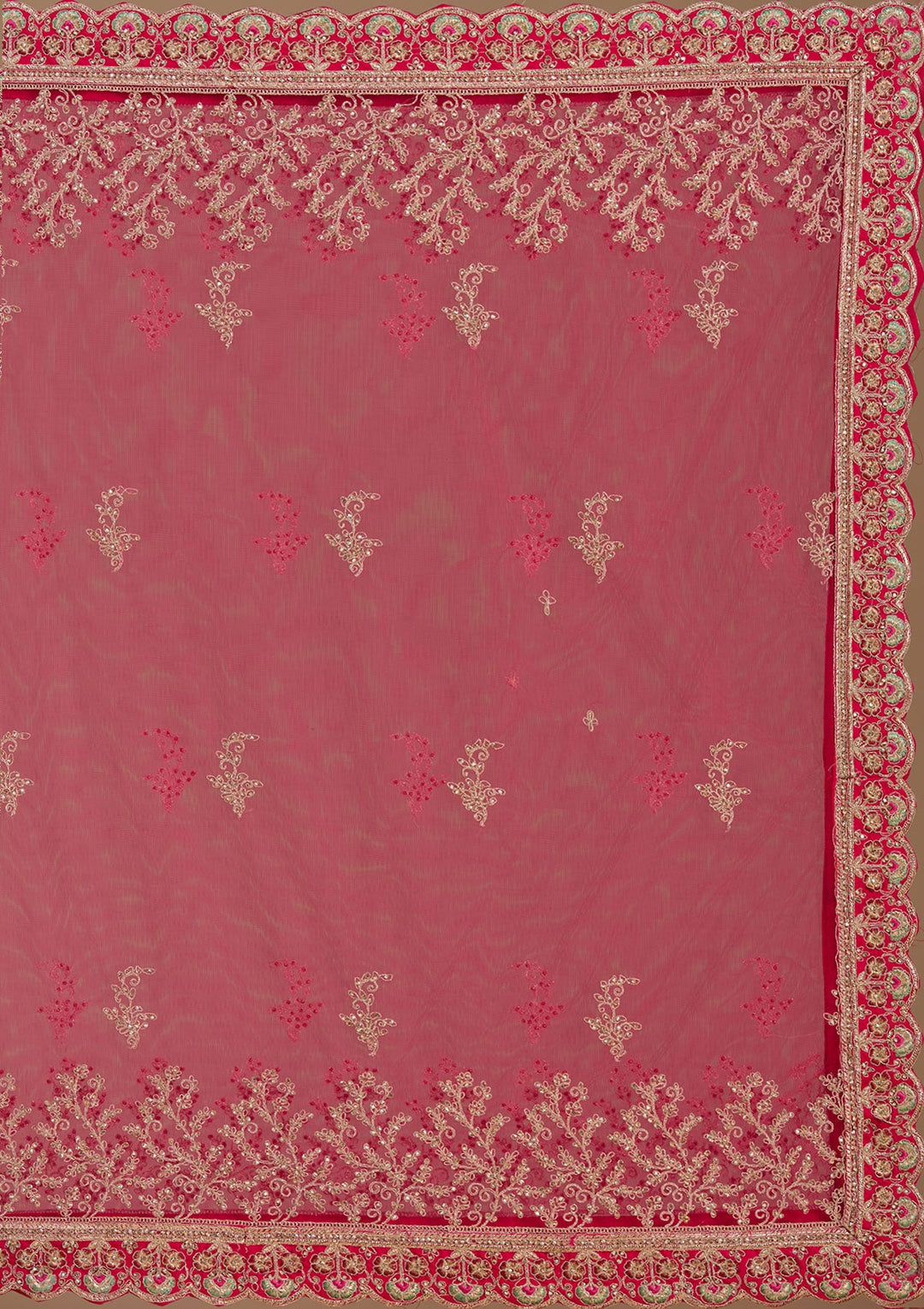 Rani Pink Cording Raw Silk Readymade Lehenga-koskii