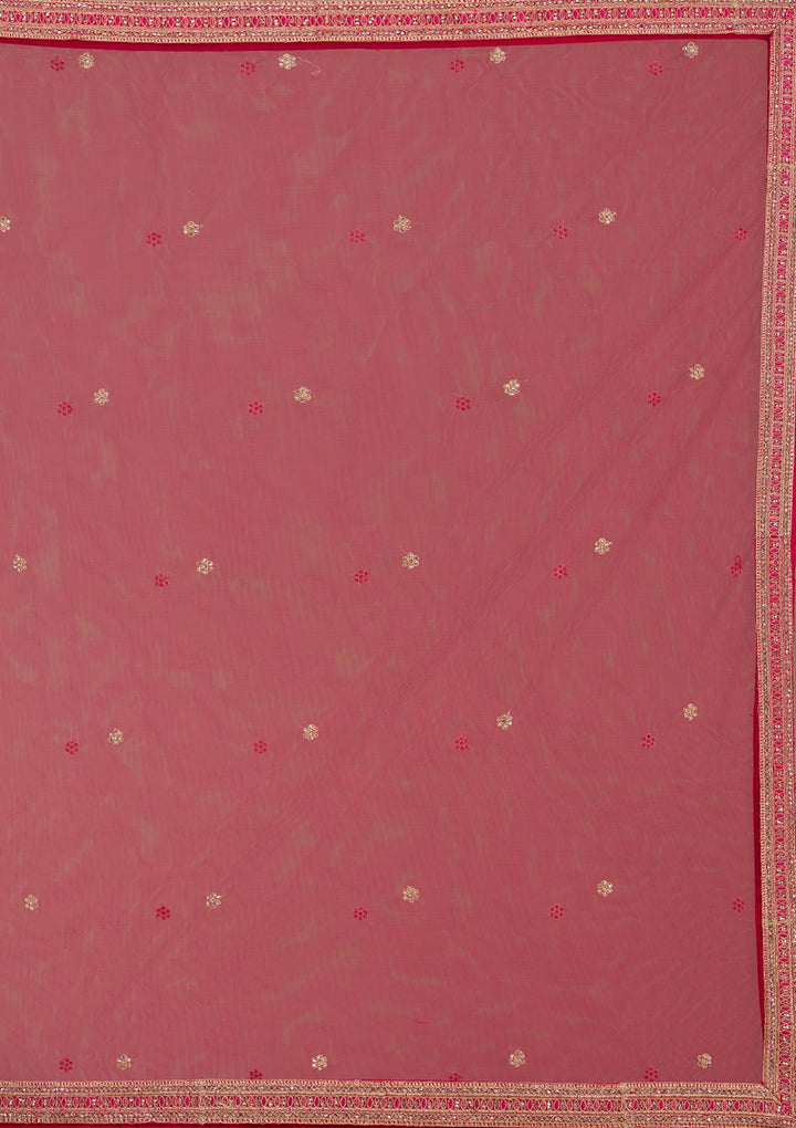 Rani Pink Cording Raw Silk Readymade Lehenga-koskii