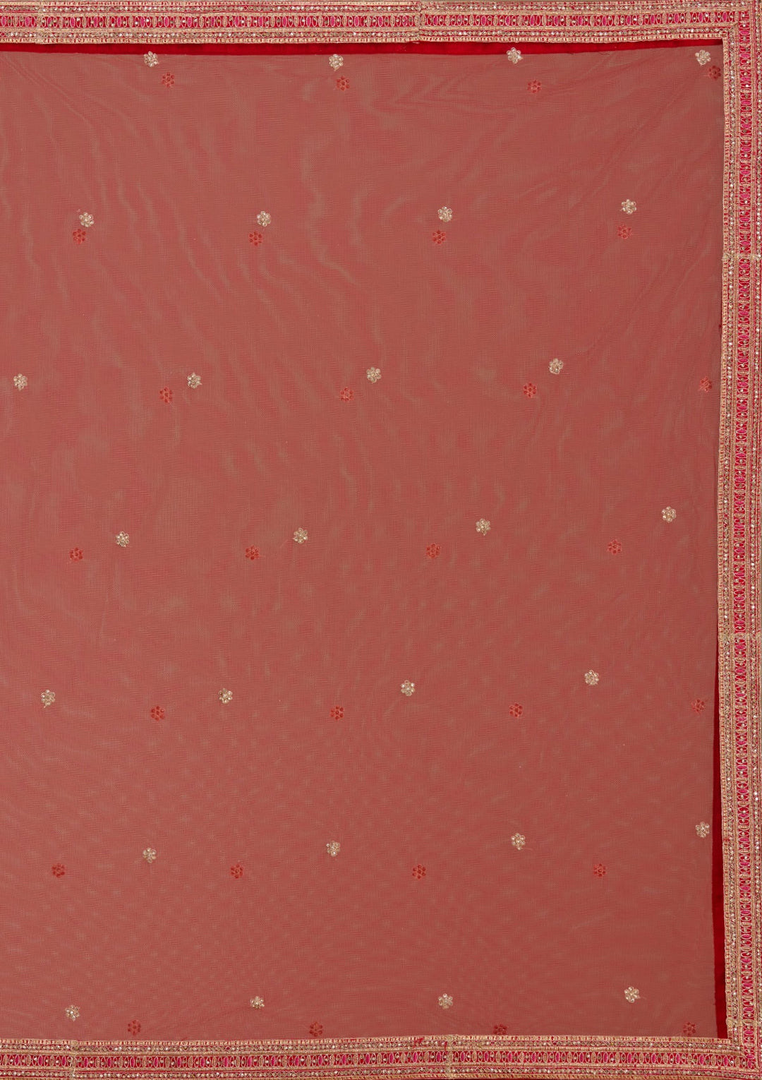 Red Cording Raw Silk Readymade Lehenga-koskii