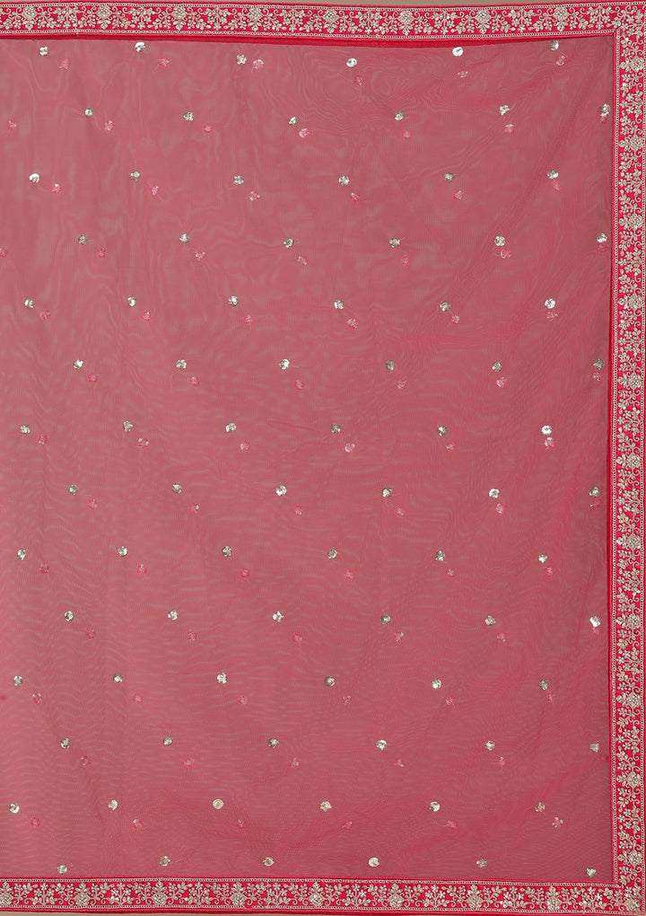 Rani Pink Cording Raw Silk Readymade Lehenga-koskii