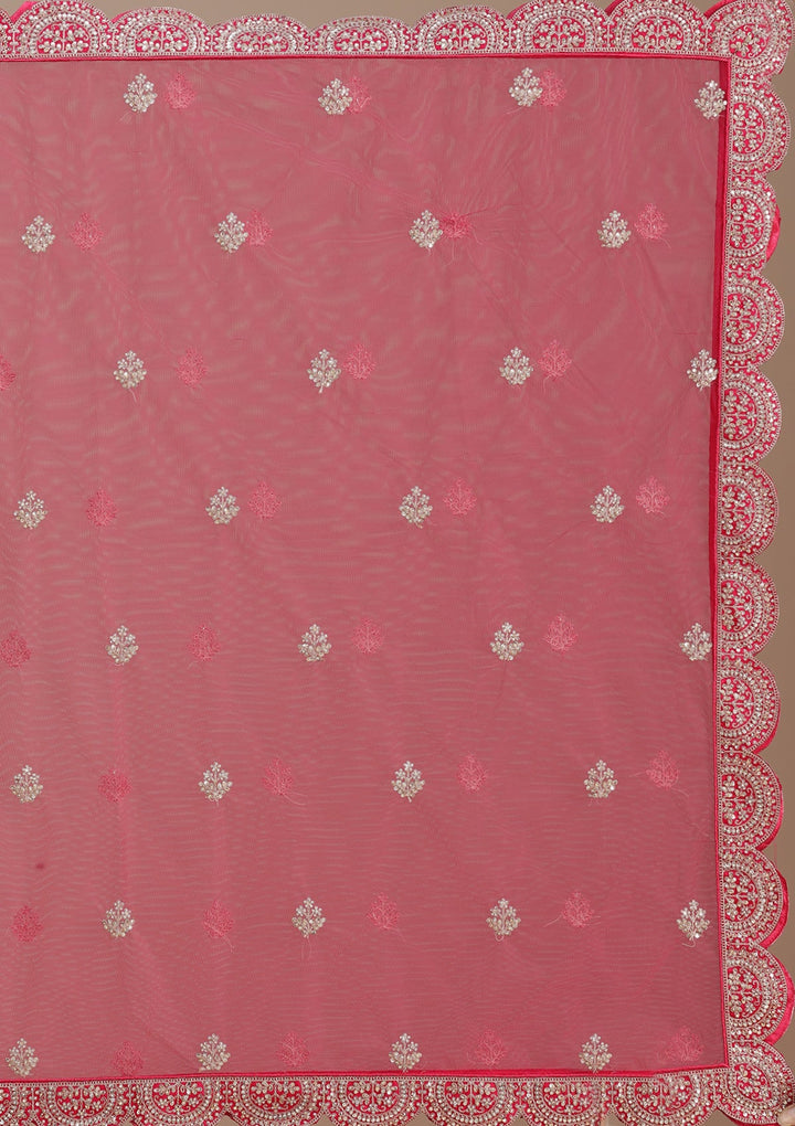 Rani Pink Cording Raw Silk Readymade Lehenga-koskii