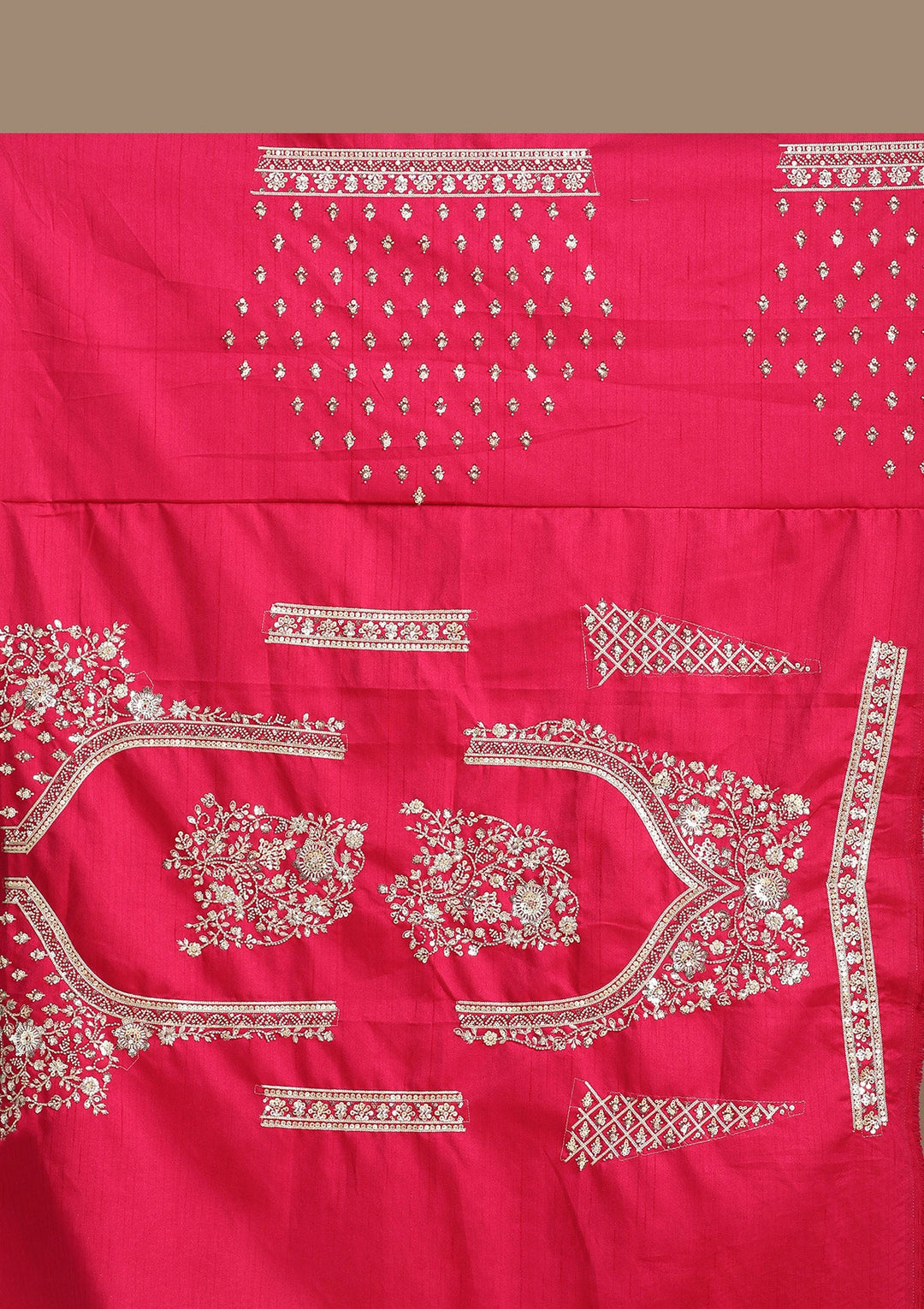 Rani Pink Cording Raw Silk Readymade Lehenga-koskii