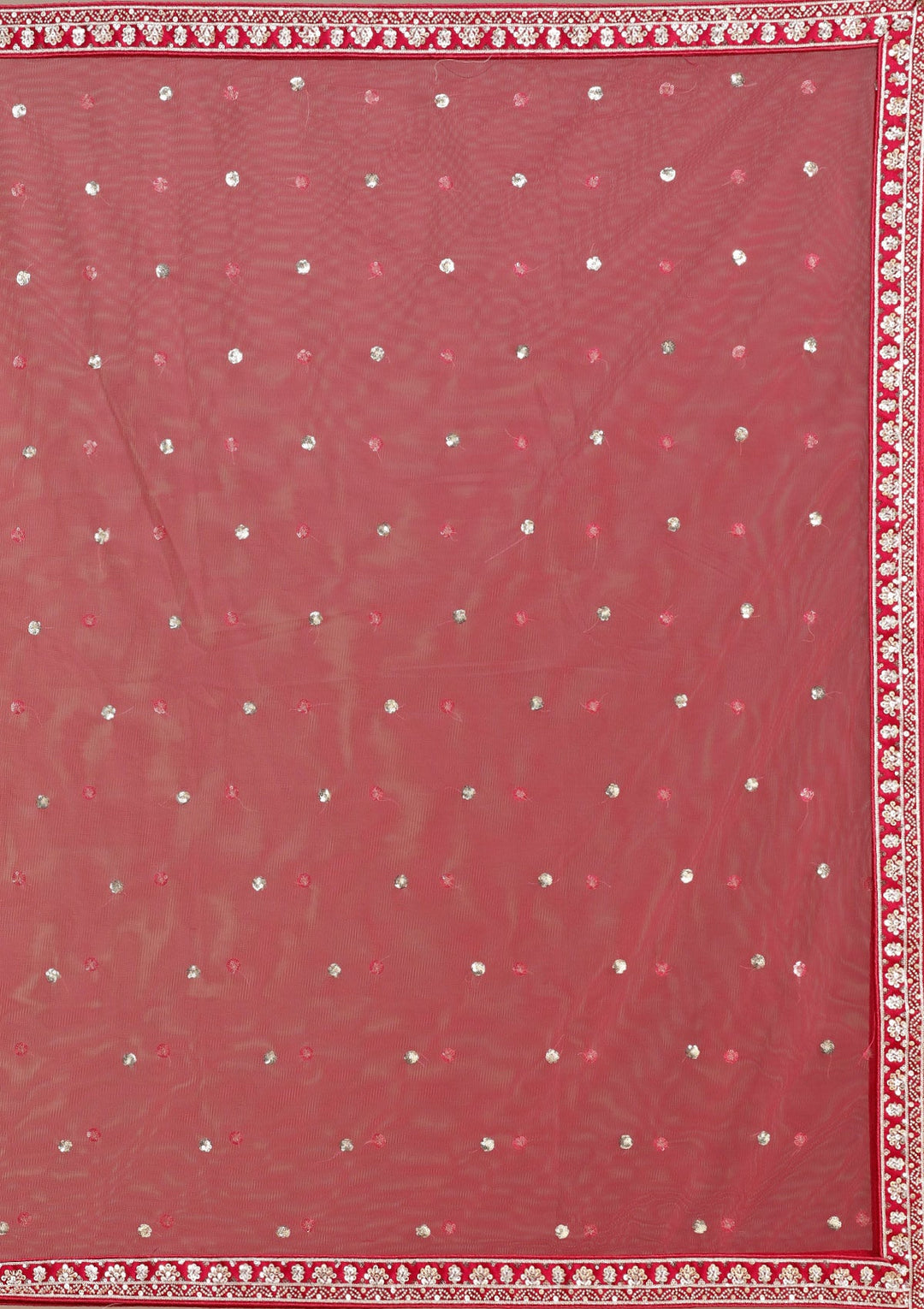 Red Cording Raw Silk Readymade Lehenga-koskii