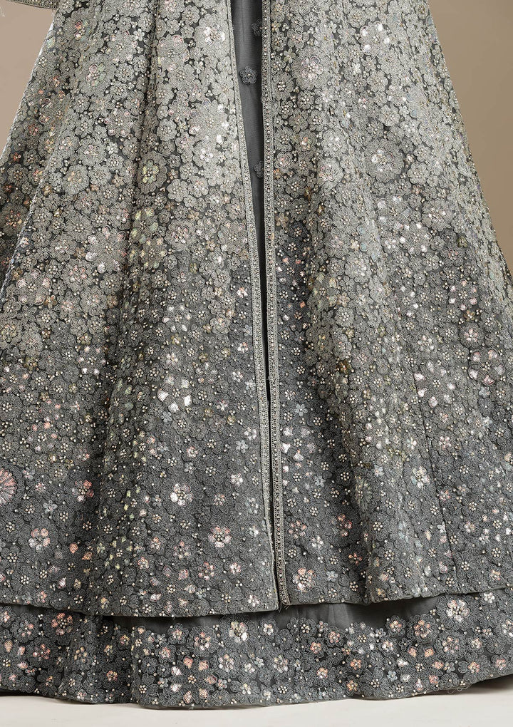 Mehendi Cording Net Readymade Lehenga-koskii