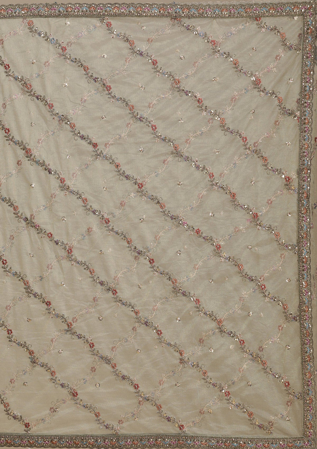 Mehendi Zariwork (Antique) Net Readymade Lehenga-koskii