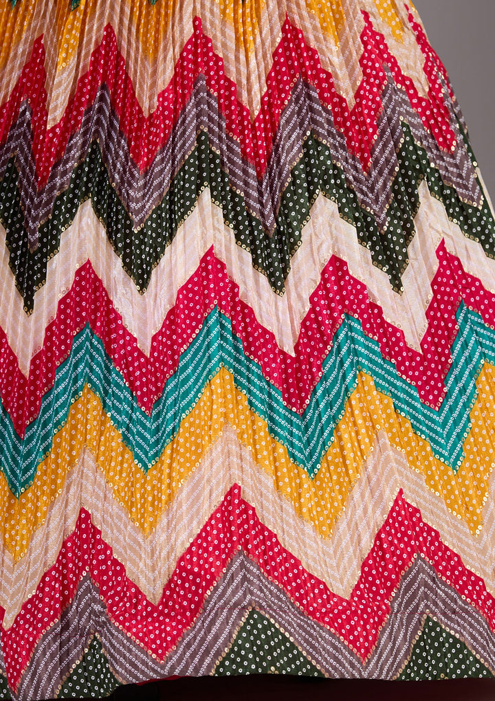 Rani Pink Stonework Georgette Readymade Lehenga-Koskii