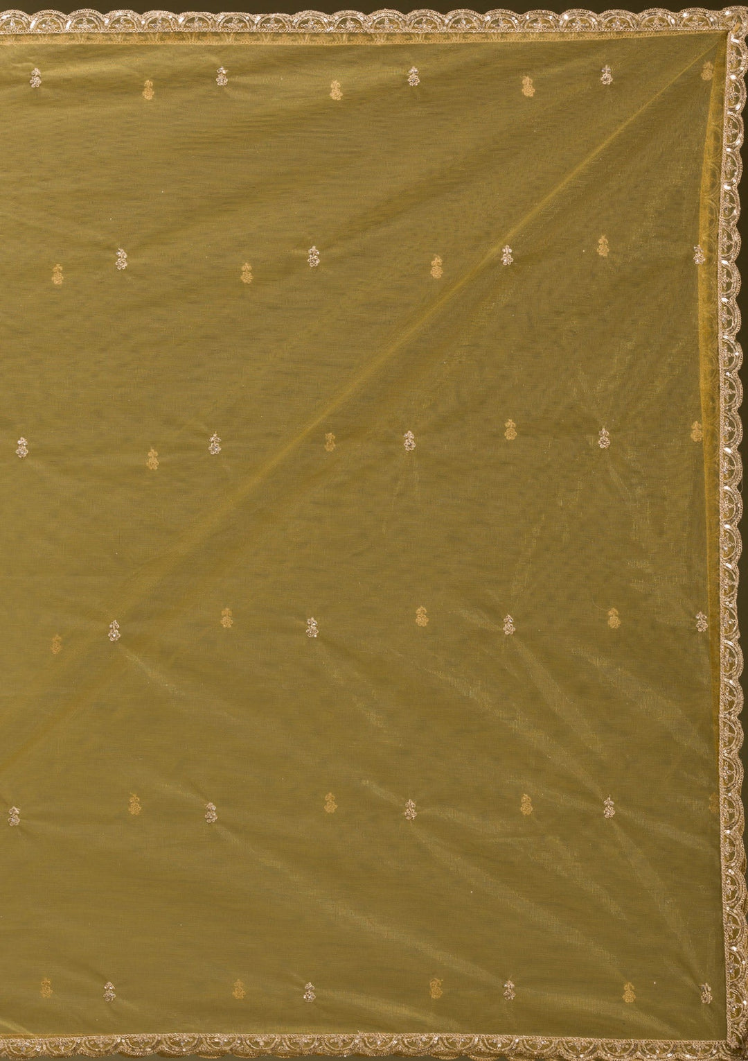 Mehendi Sequins Net Readymade Lehenga-koskii