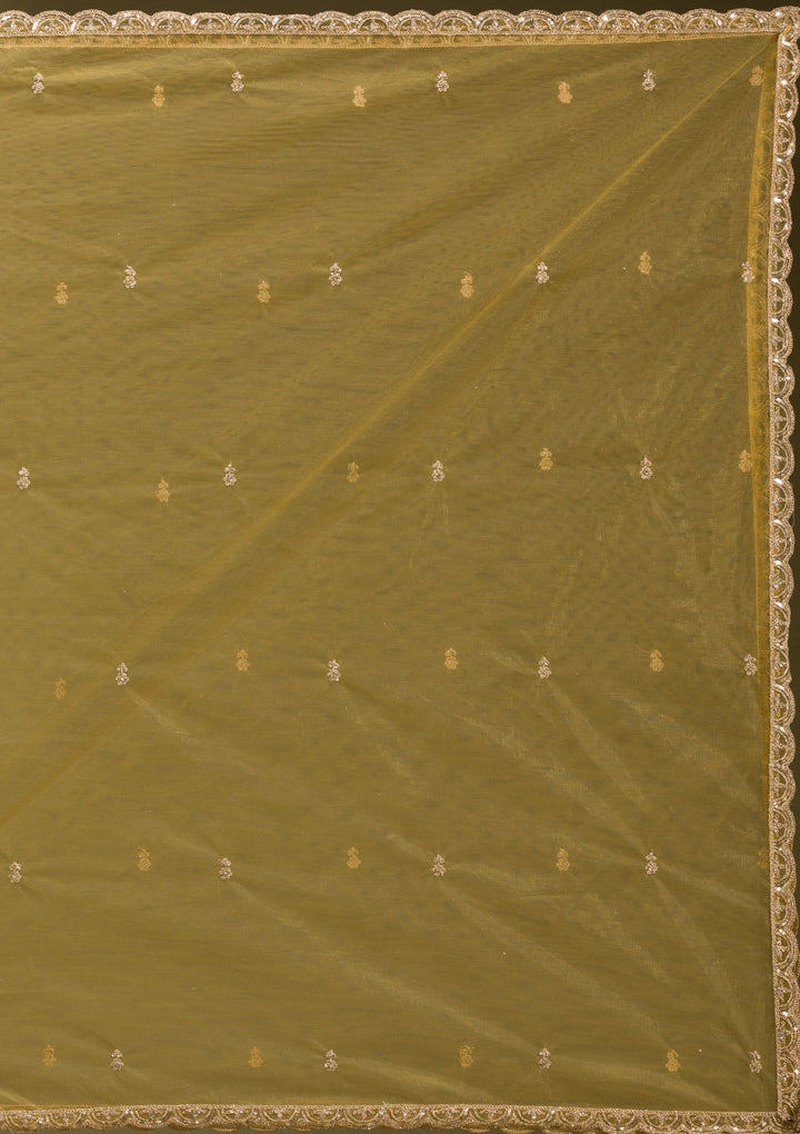 Mehendi Sequins Net Readymade Lehenga-koskii