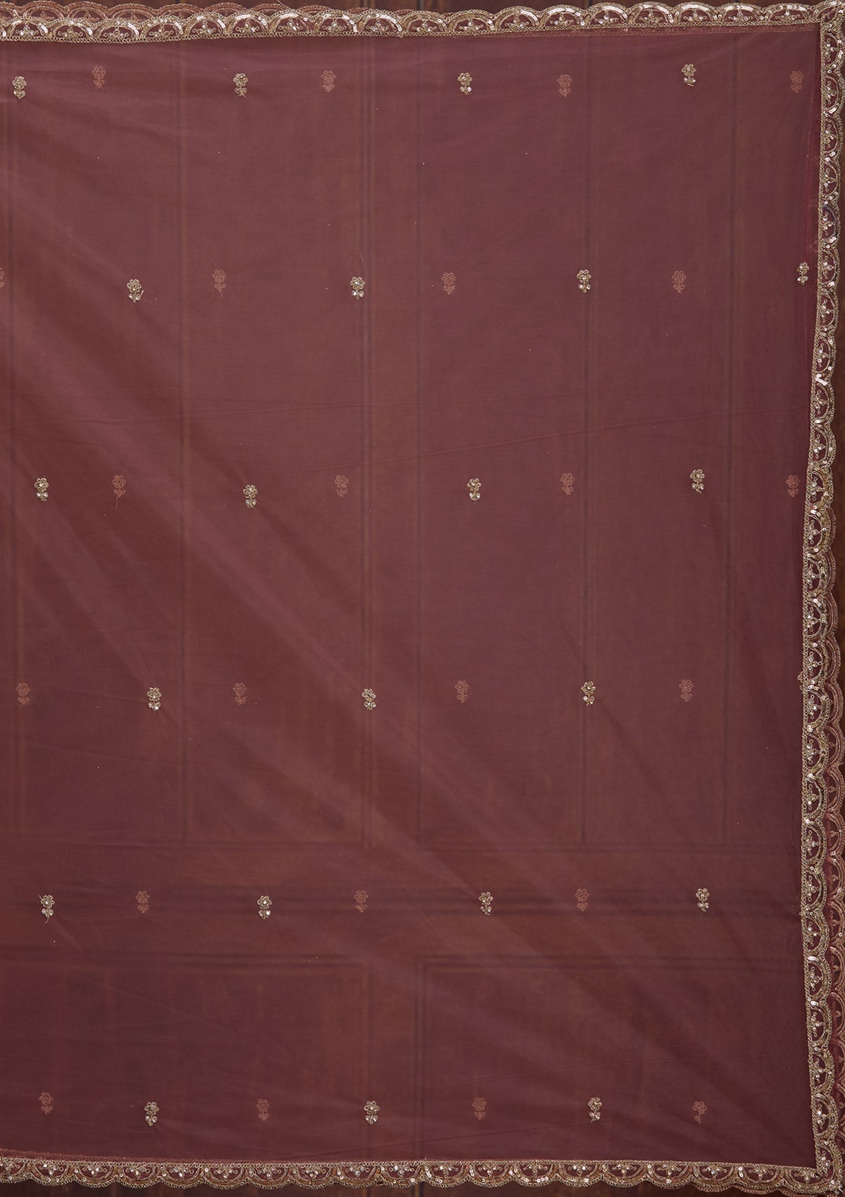 Onion Pink Sequins Net Readymade Lehenga-Koskii