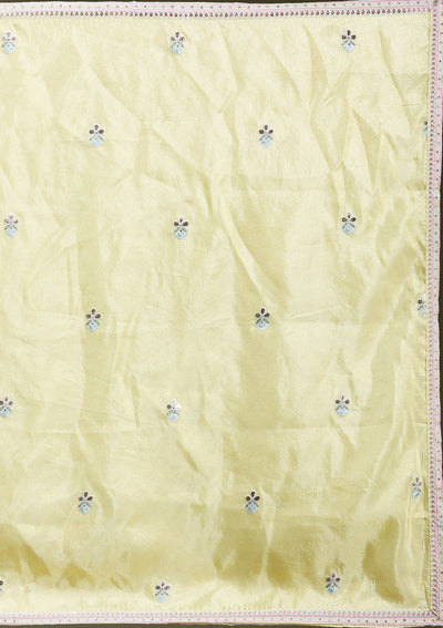 Yellow Zariwork Semi Crepe Readymade Lehenga-koskii