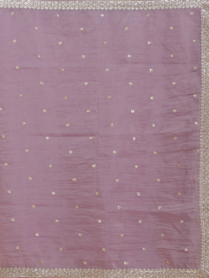 Lavender Zariwork (Gold) Tissue Readymade Lehenga