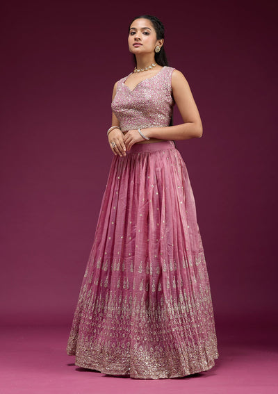 Pista Green Stonework Semi Crepe Unstitched Salwar Suit-koskii