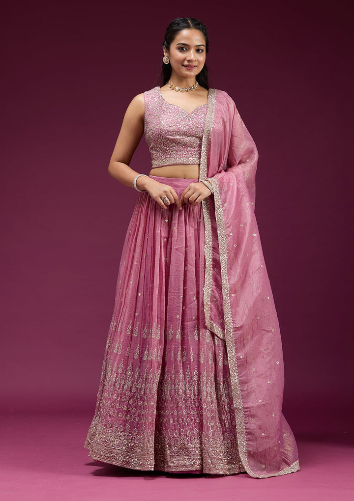Pista Green Stonework Semi Crepe Unstitched Salwar Suit-koskii