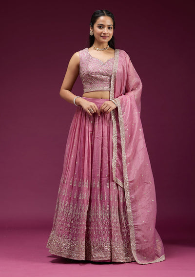 Pista Green Stonework Semi Crepe Unstitched Salwar Suit-koskii