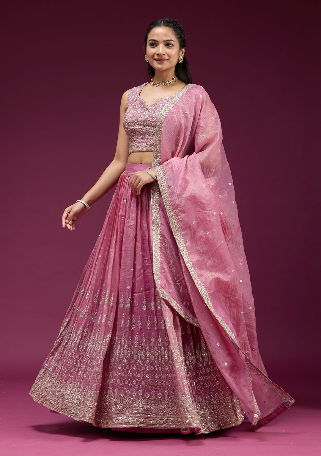 Sky Blue Stonework Semi Crepe Unstitched Salwar Suit-koskii