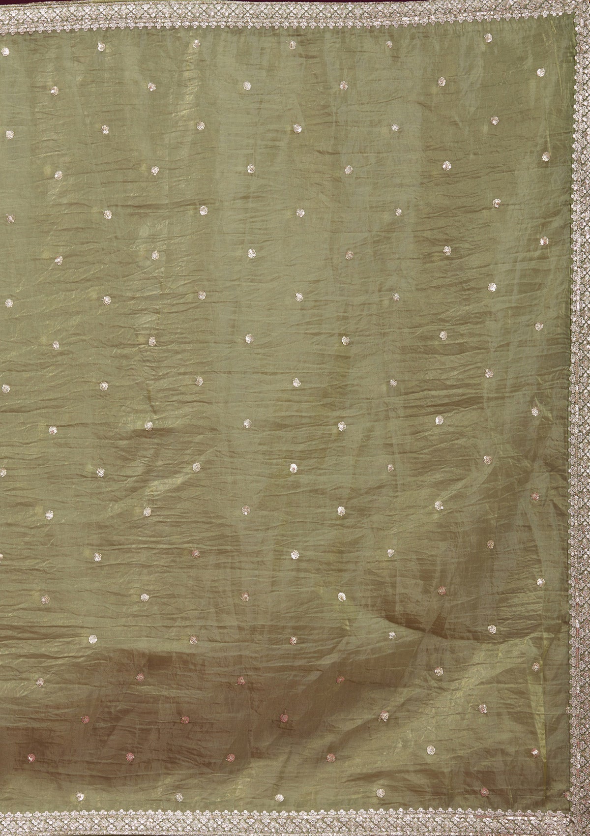 Pista Green Sequins Organza Readymade Lehenga-koskii