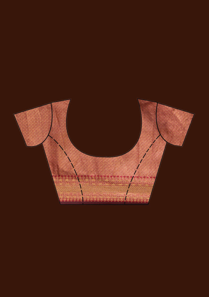 Beige  Banarasi Readymade Lehenga-Koskii