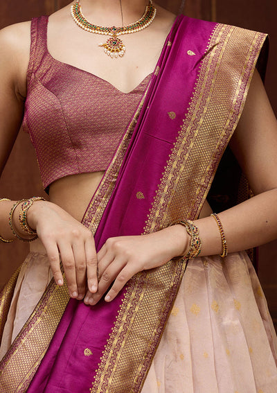 Gold Zardozi (Gold) Tissue Unstitched Salwar Suit-koskii