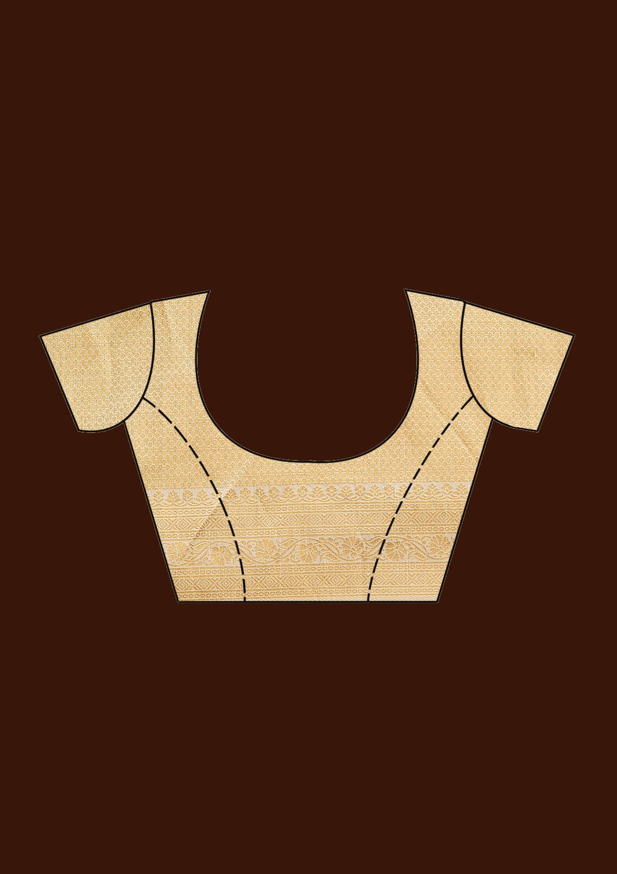Off White  Banarasi Readymade Lehenga-Koskii