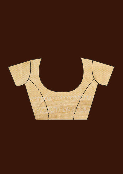 Off White  Banarasi Readymade Lehenga-Koskii