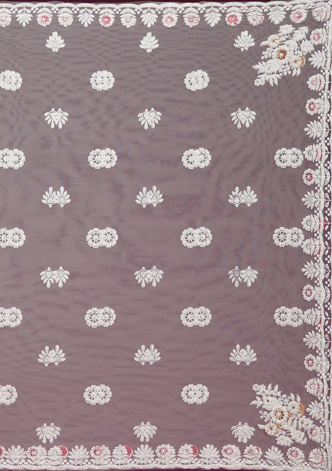 Beige Pearlwork Net Readymade Lehenga-koskii