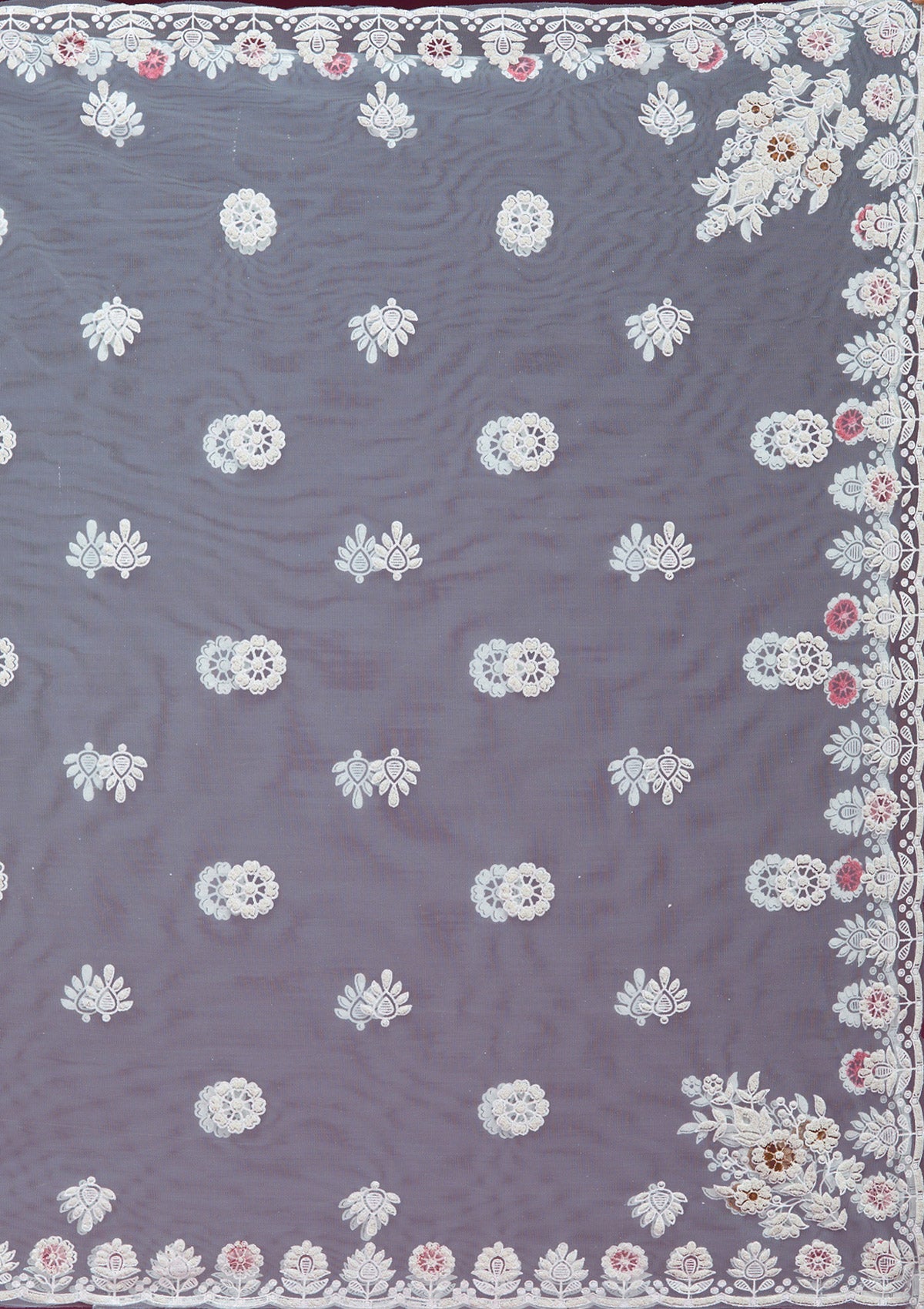 Sky Blue Pearlwork Net Readymade Lehenga-koskii