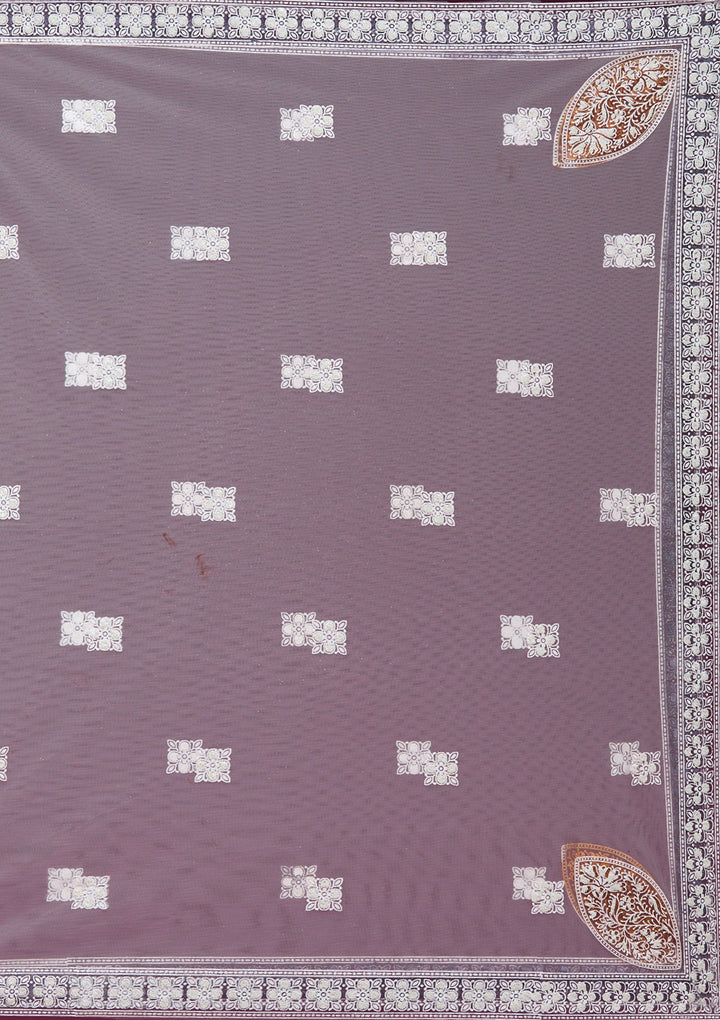 Sky Blue Stonework Semi Crepe Unstitched Salwar Suit-koskii