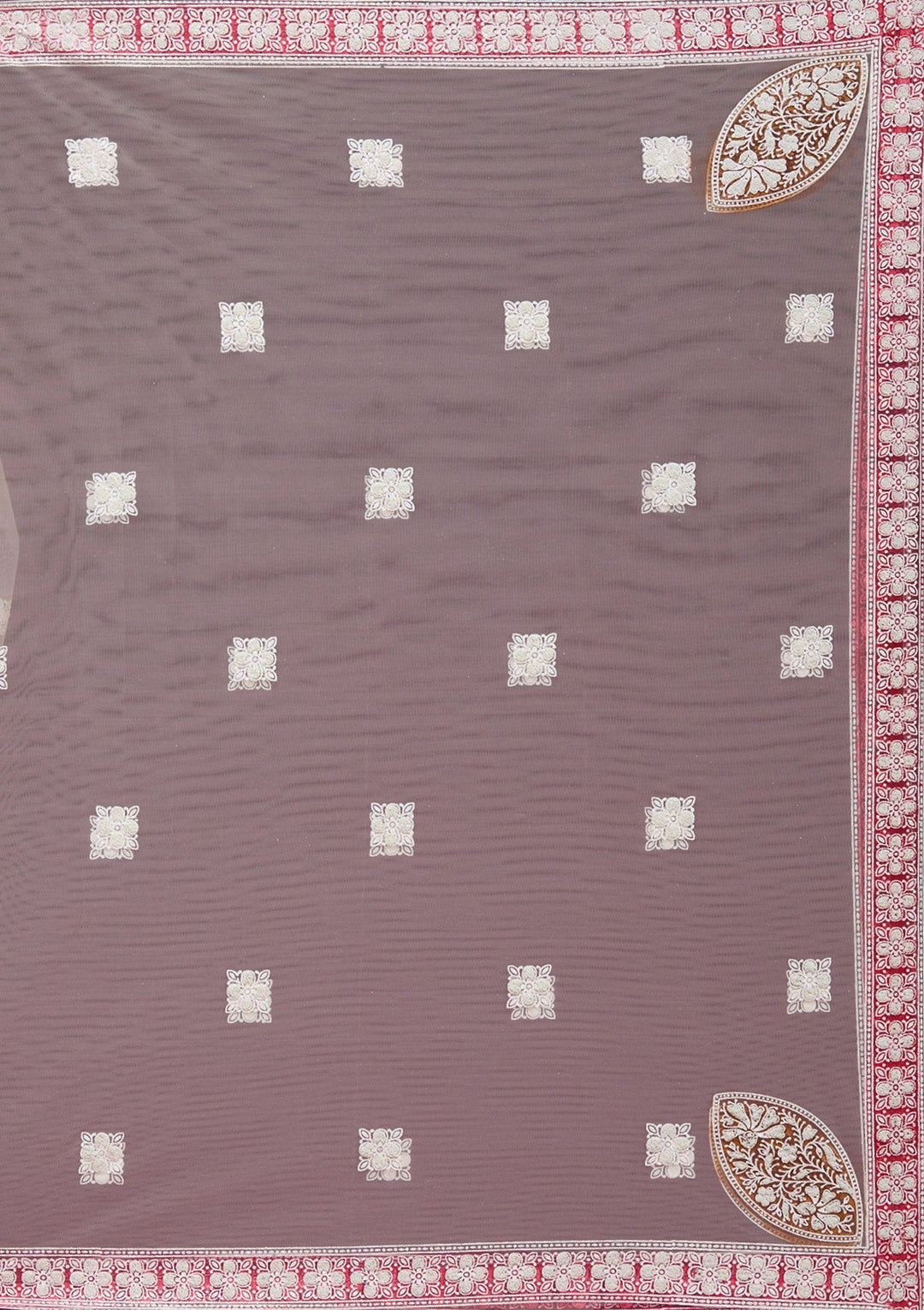 Beige Pearlwork Net Readymade Lehenga-koskii