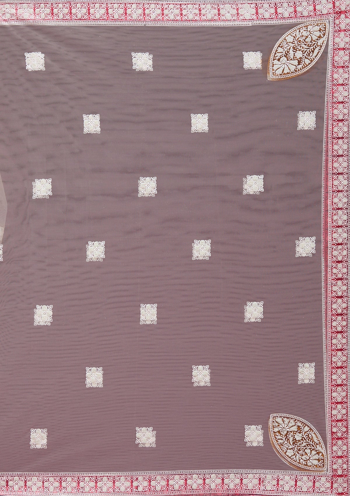 Beige Pearlwork Net Readymade Lehenga-koskii