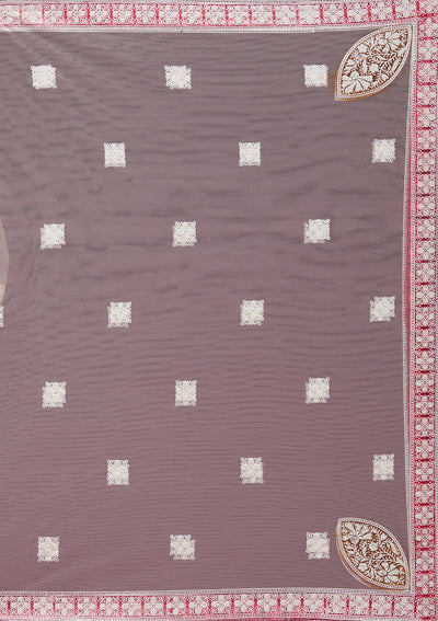 Beige Pearlwork Net Readymade Lehenga-koskii