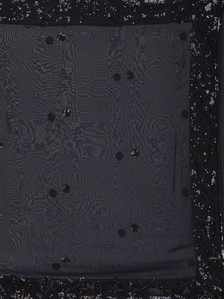 Wine Sequins Georgette Readymade Lehenga