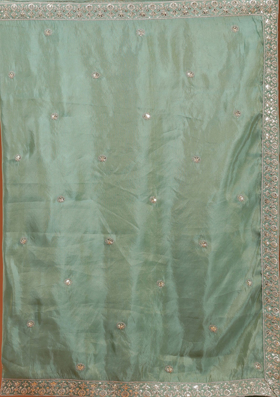 Pista Green Sequins Shimmer Readymade Lehenga-koskii