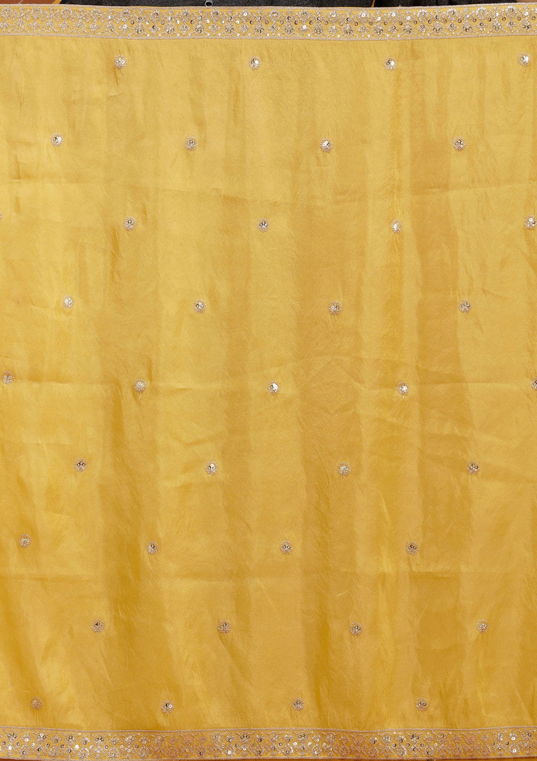 Yellow Sequins Shimmer Readymade Lehenga-koskii