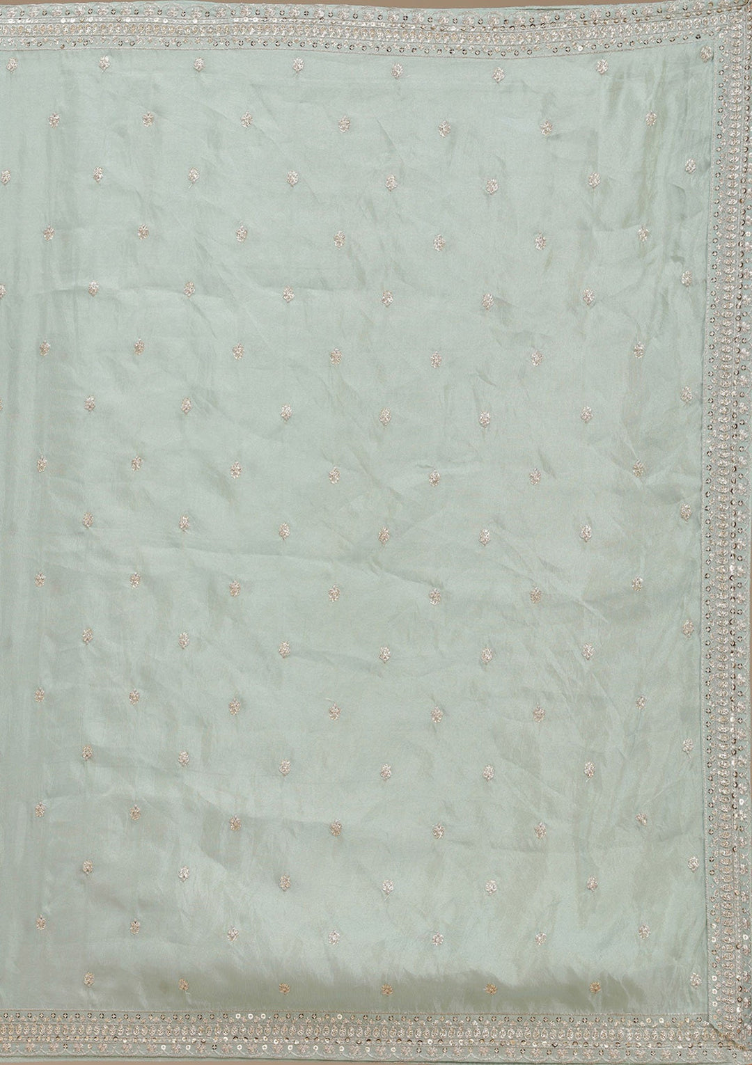 Pista Green Sequins Shimmer Readymade Lehenga-koskii