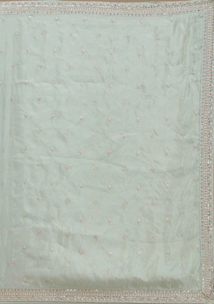 Pista Green Sequins Shimmer Readymade Lehenga-koskii